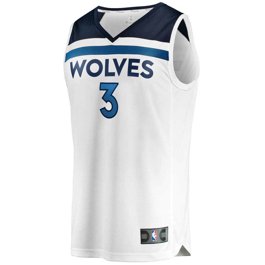 Jaden McDaniels Minnesota Timberwolves Fanatics Fast Break Replica Player Jersey - Association Edition - White Official NBA Team Apparel Basketball Fa