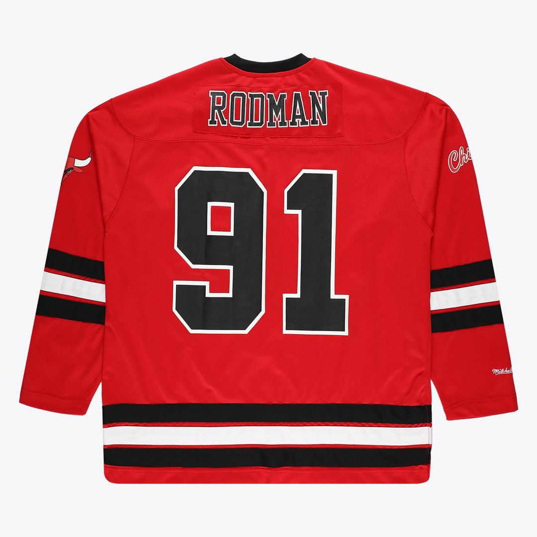 Dennis Rodman Chicago Bulls Mitchell & Ness Big & Tall NBA Hockey Jersey - Red Official NBA Team Apparel Basketball Fan Gear