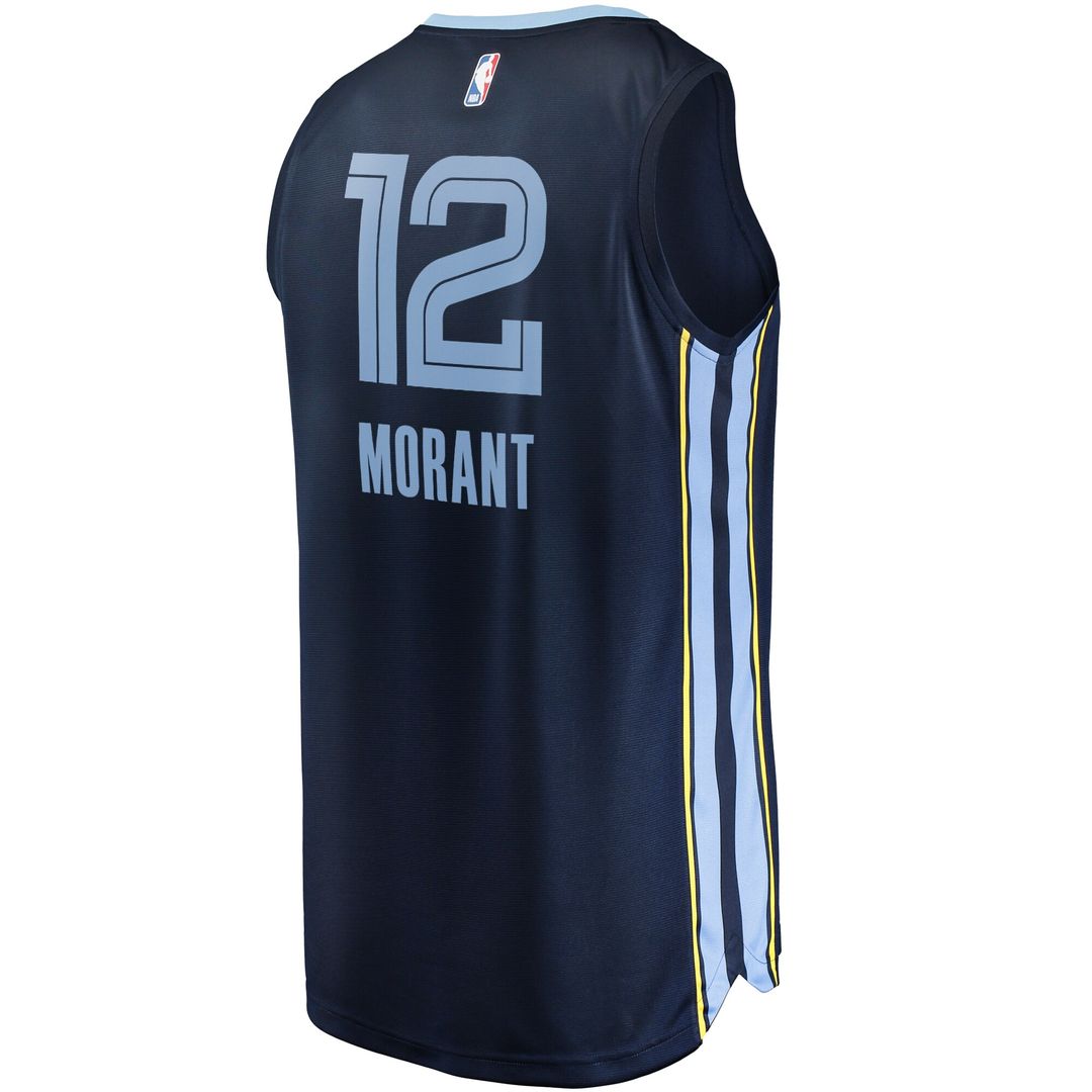 Ja Morant Memphis Grizzlies Fanatics Fast Break Replica Jersey Navy - Icon Edition Official NBA Team Apparel Basketball Fan Gear