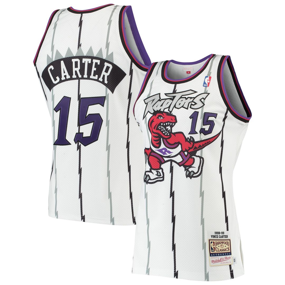 Vince Carter Toronto Raptors Mitchell & Ness 1998/99 Hardwood Classics Authentic Jersey - White Official NBA Team Apparel Basketball Fan Gear