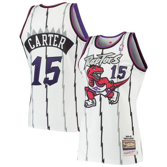 Vince Carter Toronto Raptors Mitchell & Ness 1998/99 Hardwood Classics Authentic Jersey - White Official NBA Team Apparel Basketball Fan Gear
