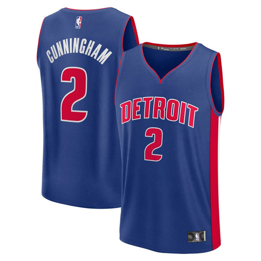 Cade Cunningham Detroit Pistons Fanatics Fast Break Replica Player Jersey - Icon Edition - Blue Official NBA Team Apparel Basketball Fan Gear
