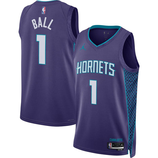 LaMelo Ball Charlotte Hornets Jordan Brand Unisex Swingman Jersey - Statement Edition - Purple Official NBA Team Apparel Basketball Fan Gear
