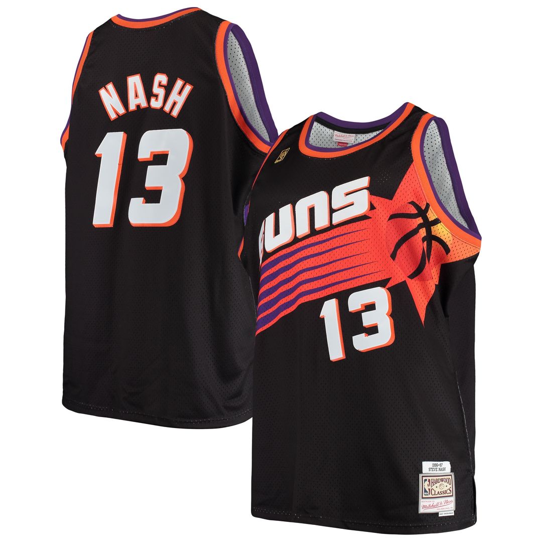 Steve Nash Phoenix Suns Mitchell & Ness 1996/97 Big & Tall Hardwood Classics Swingman Jersey - Black Official NBA Team Apparel Basketball Fan Gear