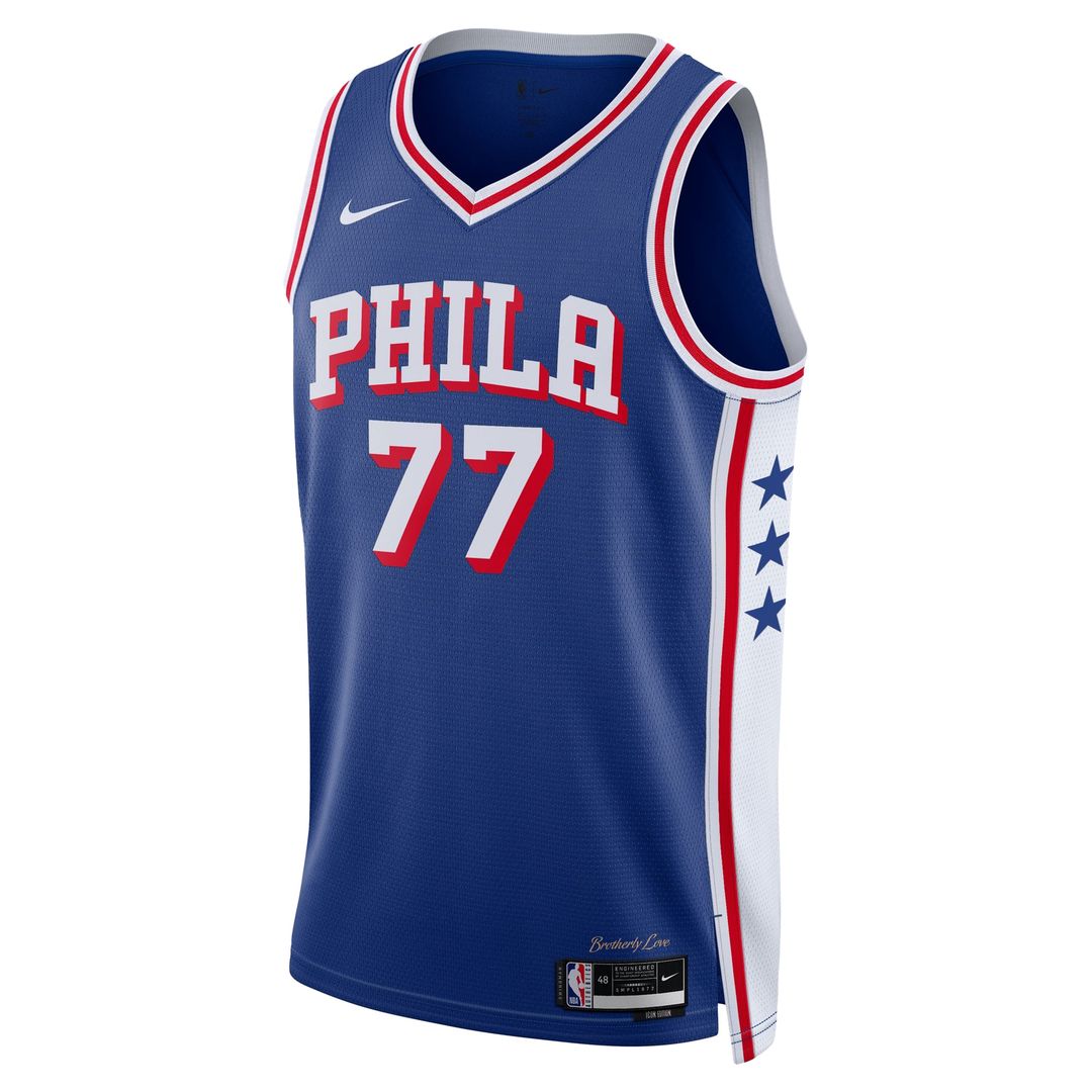 VJ Edgecombe Philadelphia 76ers Nike Unisex Swingman Jersey - Icon Edition - Royal Official NBA Team Apparel Basketball Fan Gear