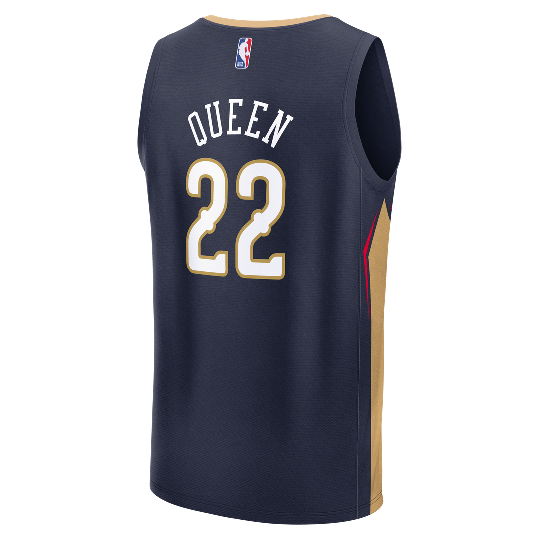 Derik Queen New Orleans Pelicans Fanatics Fast Break Replica Jersey - Icon Edition - Navy Official NBA Team Apparel Basketball Fan Gear