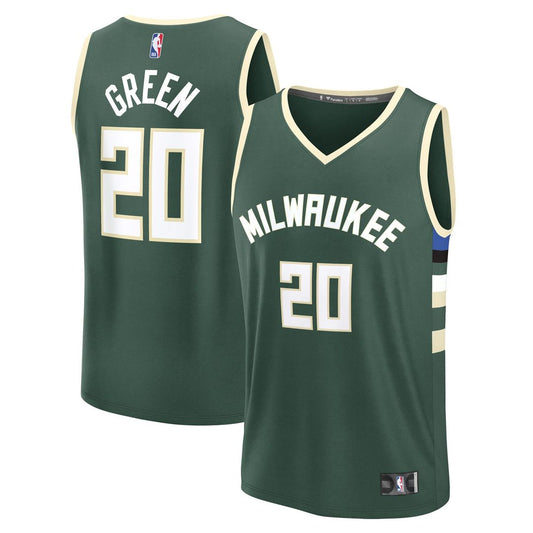 A.J. Green Milwaukee Bucks Fanatics Fast Break Replica Player Jersey - Icon Edition - Hunter Green Official NBA Team Apparel Basketball Fan Gear