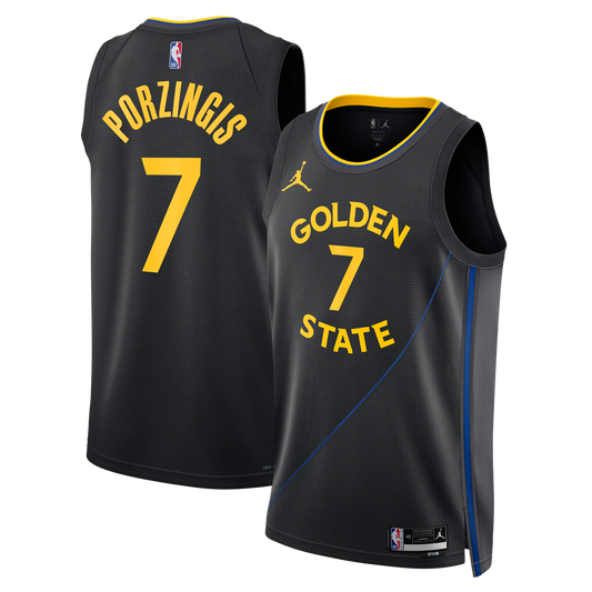 Kristaps Porziņģis Golden State Warriors Jordan Brand Unisex Swingman Jersey - Statement Edition - Black Official NBA Team Apparel Basketball Fan Gear