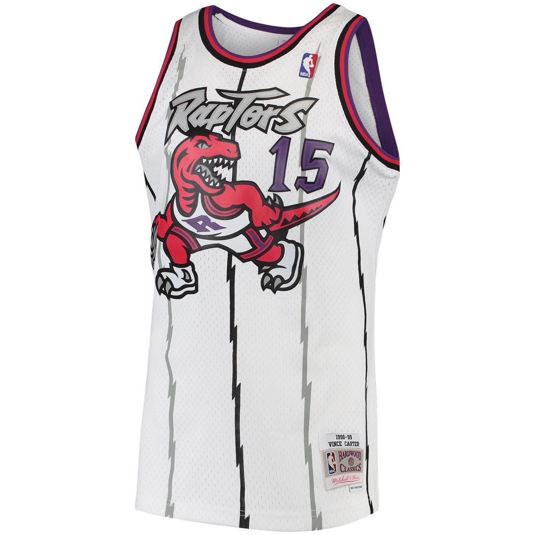 Vince Carter Toronto Raptors Mitchell & Ness 1998/99 Hardwood Classics Swingman Jersey - White Official NBA Team Apparel Basketball Fan Gear