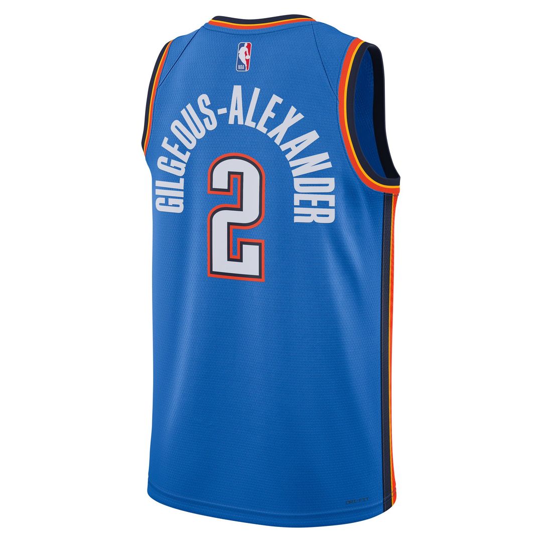 Shai Gilgeous-Alexander Oklahoma City Thunder Nike Unisex Swingman Jersey - Icon Edition - Blue Official NBA Team Apparel Basketball Fan Gear