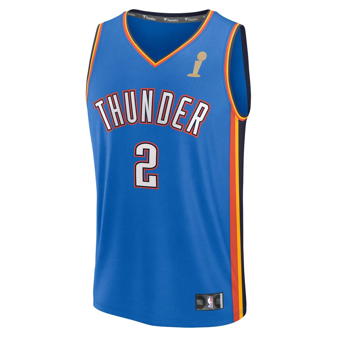 Shai Gilgeous-Alexander Oklahoma City Thunder Fanatics Youth 2025 NBA Finals Champions Fast Break Replica Player Jersey - Blue - Icon Edition Official