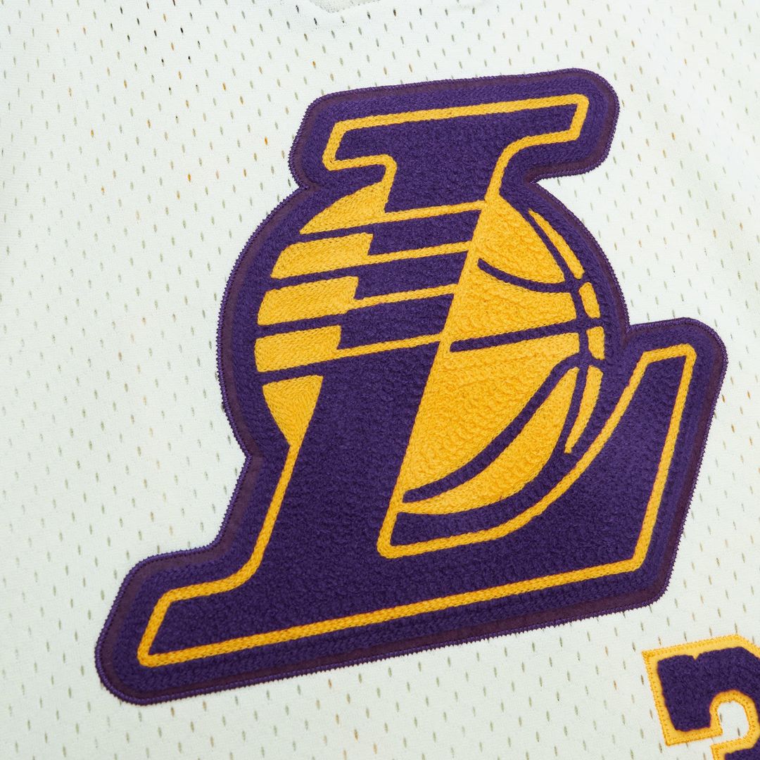 Shaquille O'Neal Los Angeles Lakers Mitchell & Ness Chainstitch Swingman Jersey - Cream Official NBA Team Apparel Basketball Fan Gear