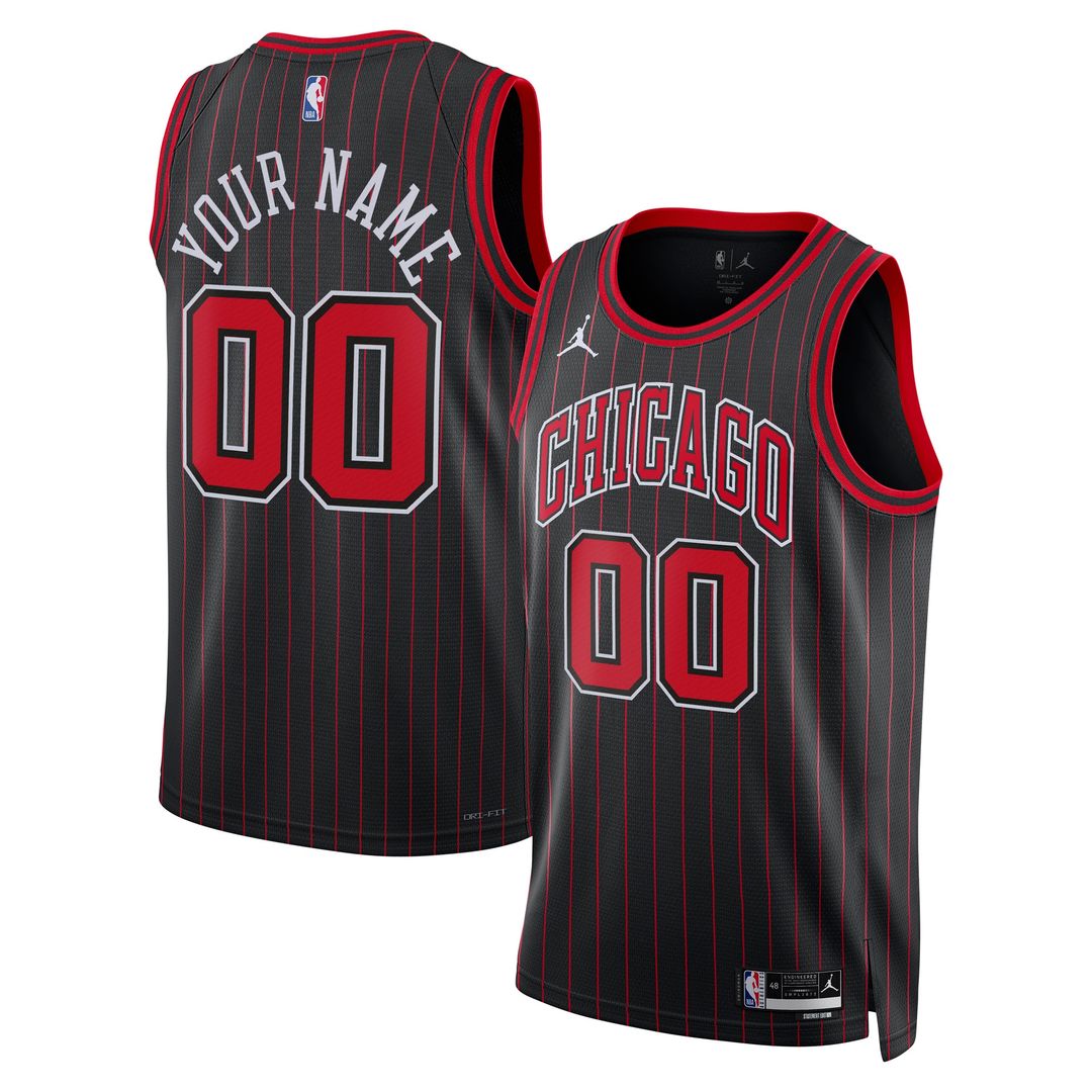 Chicago Bulls Jordan Brand Unisex Swingman Custom Jersey - Statement Edition - Black Official NBA Team Apparel Basketball Fan Gear