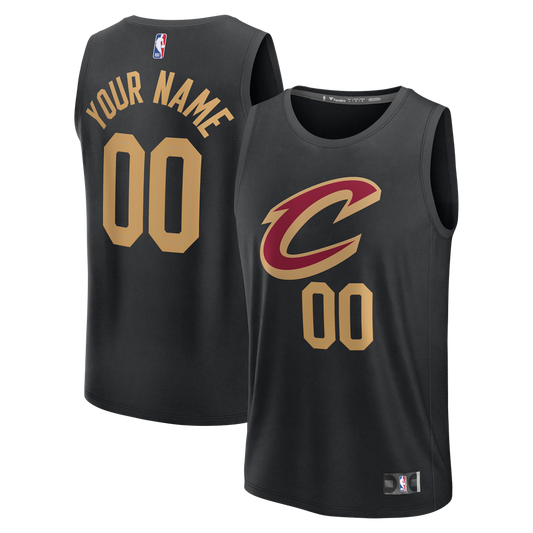 Cleveland Cavaliers Fanatics Youth Fast Break Custom Jersey - Statement Edition - Black Official NBA Team Apparel Basketball Fan Gear