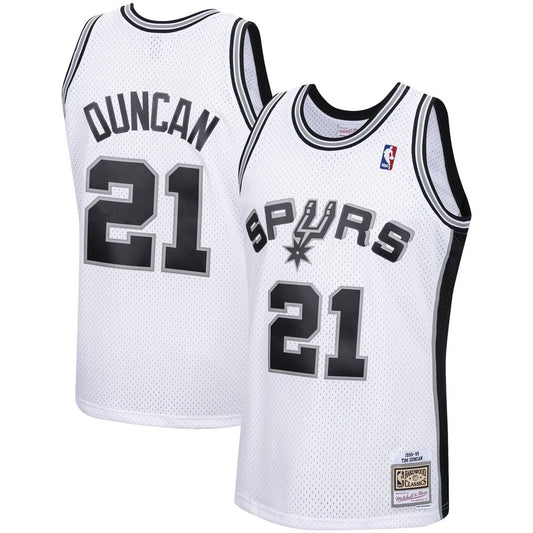 Tim Duncan San Antonio Spurs Mitchell & Ness 1998/99 Hardwood Classics Swingman Jersey - White Official NBA Team Apparel Basketball Fan Gear