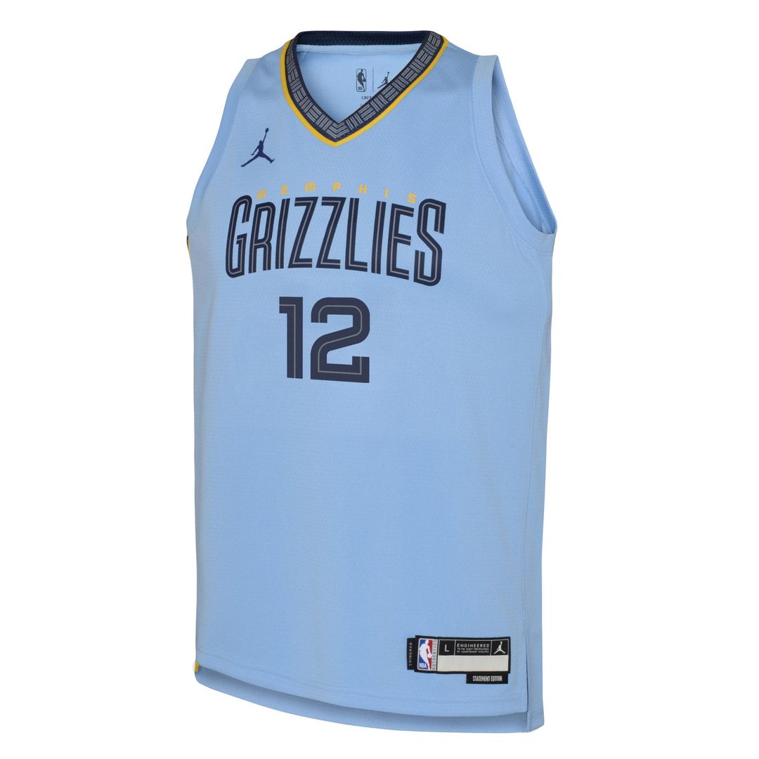 Ja Morant Memphis Grizzlies Jordan Brand Youth Swingman Jersey - Statement Edition - Light Blue Official NBA Team Apparel Basketball Fan Gear