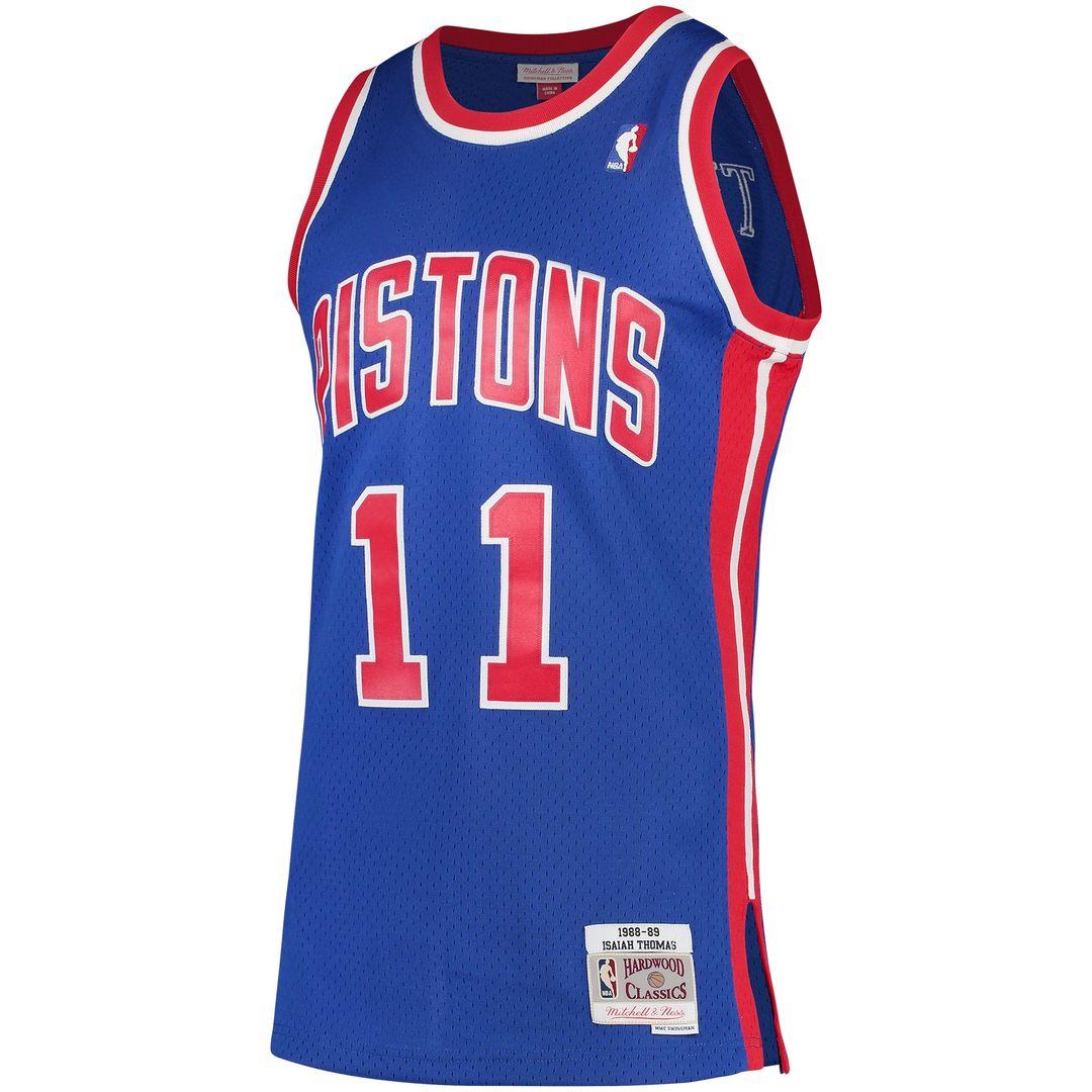 Isiah Thomas Detroit Pistons Mitchell & Ness 1988/89 Hardwood Classics Swingman Jersey - Blue Official NBA Team Apparel Basketball Fan Gear