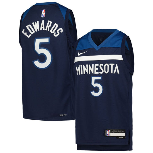 Anthony Edwards Minnesota Timberwolves Nike Youth Swingman Jersey - Icon Edition - Navy Official NBA Team Apparel Basketball Fan Gear