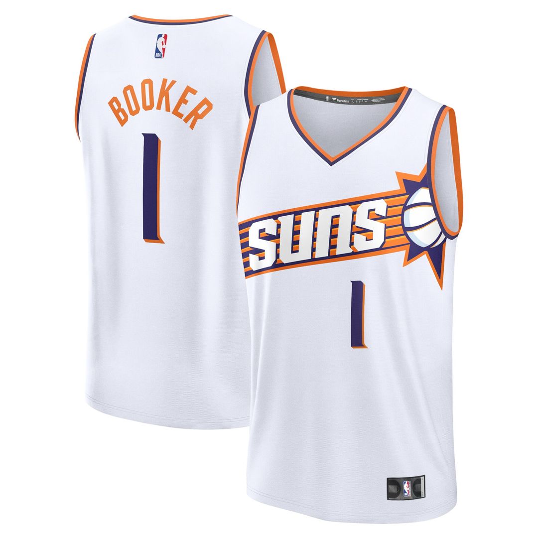 Devin Booker Phoenix Suns Fanatics Fast Break Replica Player Jersey - Association Edition - White Official NBA Team Apparel Basketball Fan Gear