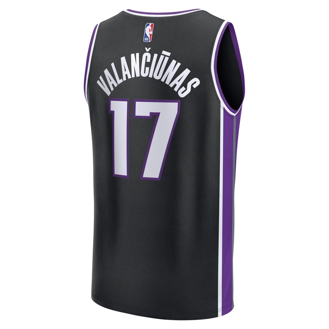 Jonas Valančiūnas Sacramento Kings Fanatics Youth Fast Break Replica Player Jersey - Black - Icon Edition Official NBA Team Apparel Basketball Fan Gea