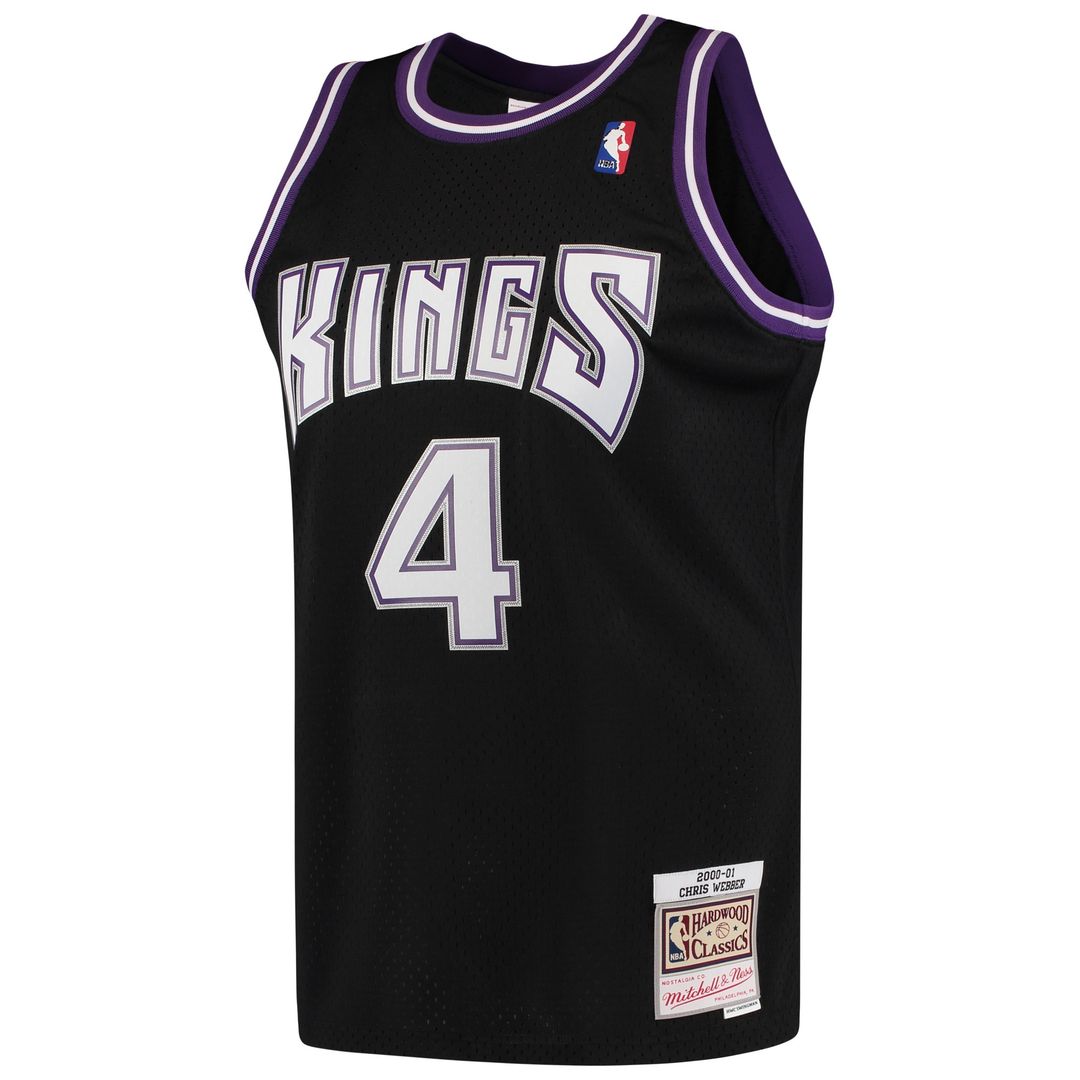 Chris Webber Sacramento Kings Mitchell & Ness 2000/01 Hardwood Classics Swingman Jersey - Black Official NBA Team Apparel Basketball Fan Gear