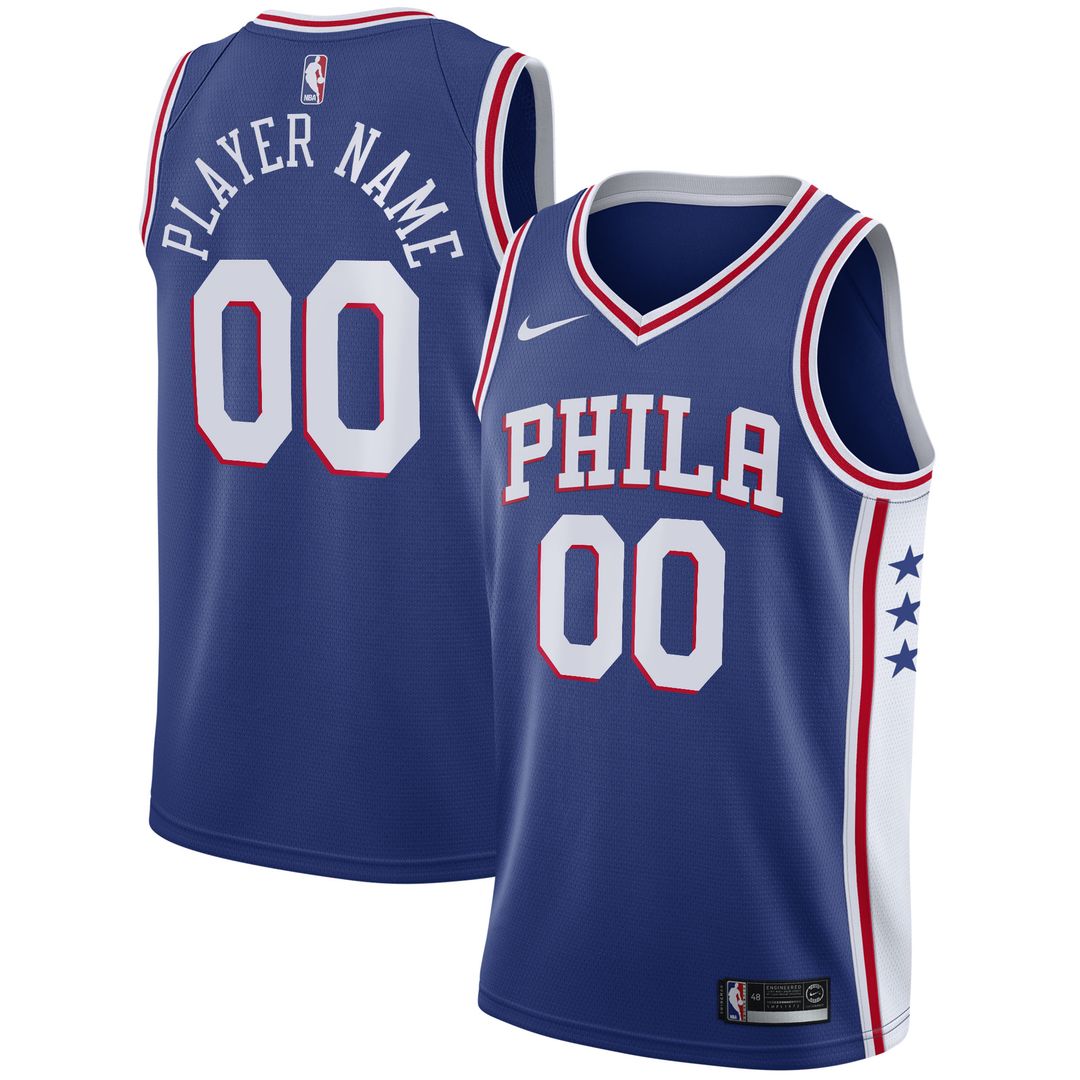 Philadelphia 76ers Nike 2020/21 Swingman Custom Jersey - Association Edition - White Official NBA Team Apparel Basketball Fan Gear