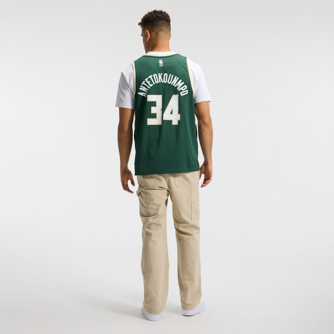 Giannis Antetokounmpo Milwaukee Bucks Fanatics Fast Break Replica Player Jersey - Icon Edition - Hunter Green Official NBA Team Apparel Basketball Fan