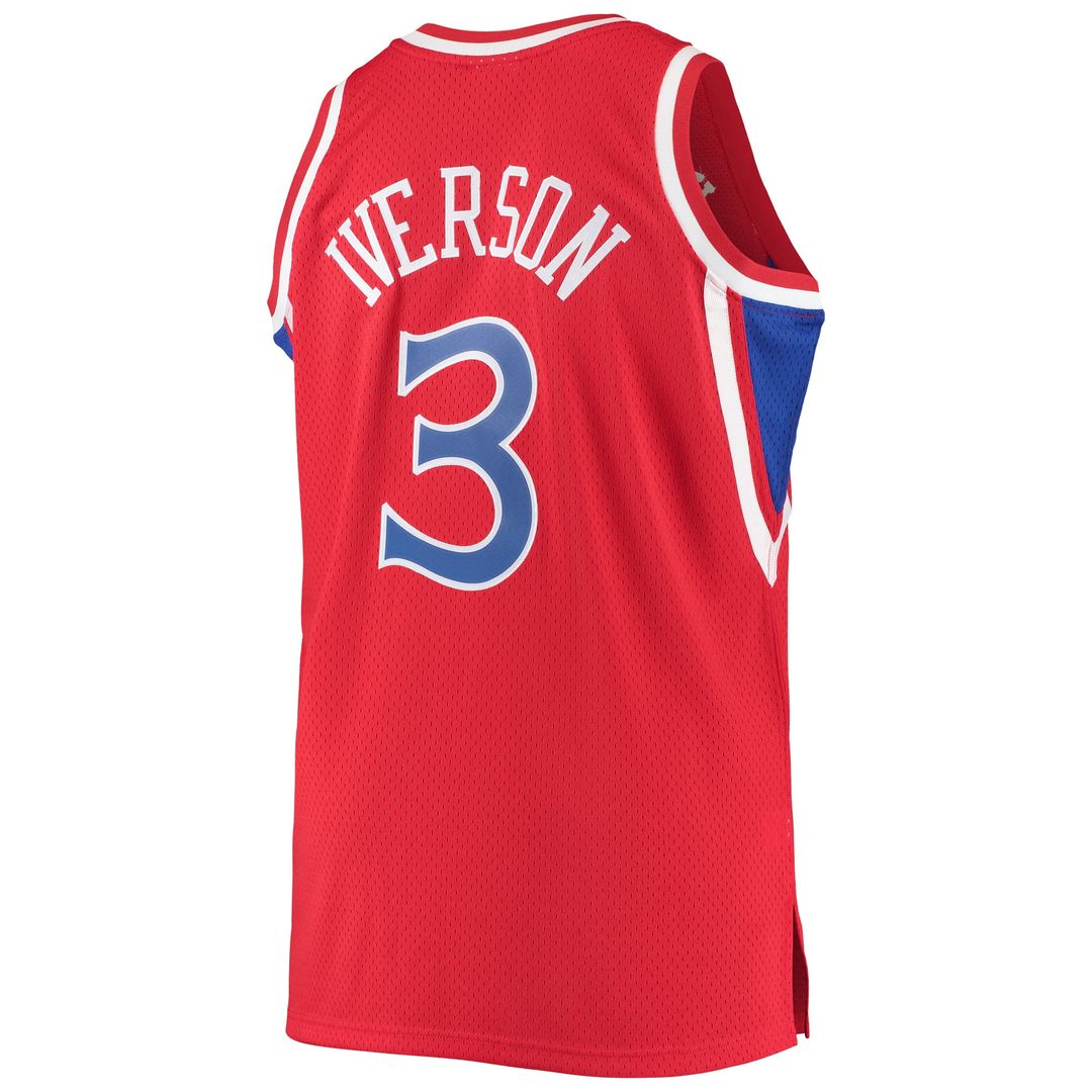 Allen Iverson Philadelphia 76ers Mitchell & Ness 1996/97 Big & Tall Hardwood Classics Swingman Jersey - Red Official NBA Team Apparel Basketball Fan G