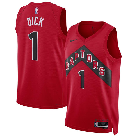 Gradey Dick Toronto Raptors Nike Unisex Swingman Player Jersey - Icon Edition - Red Official NBA Team Apparel Basketball Fan Gear