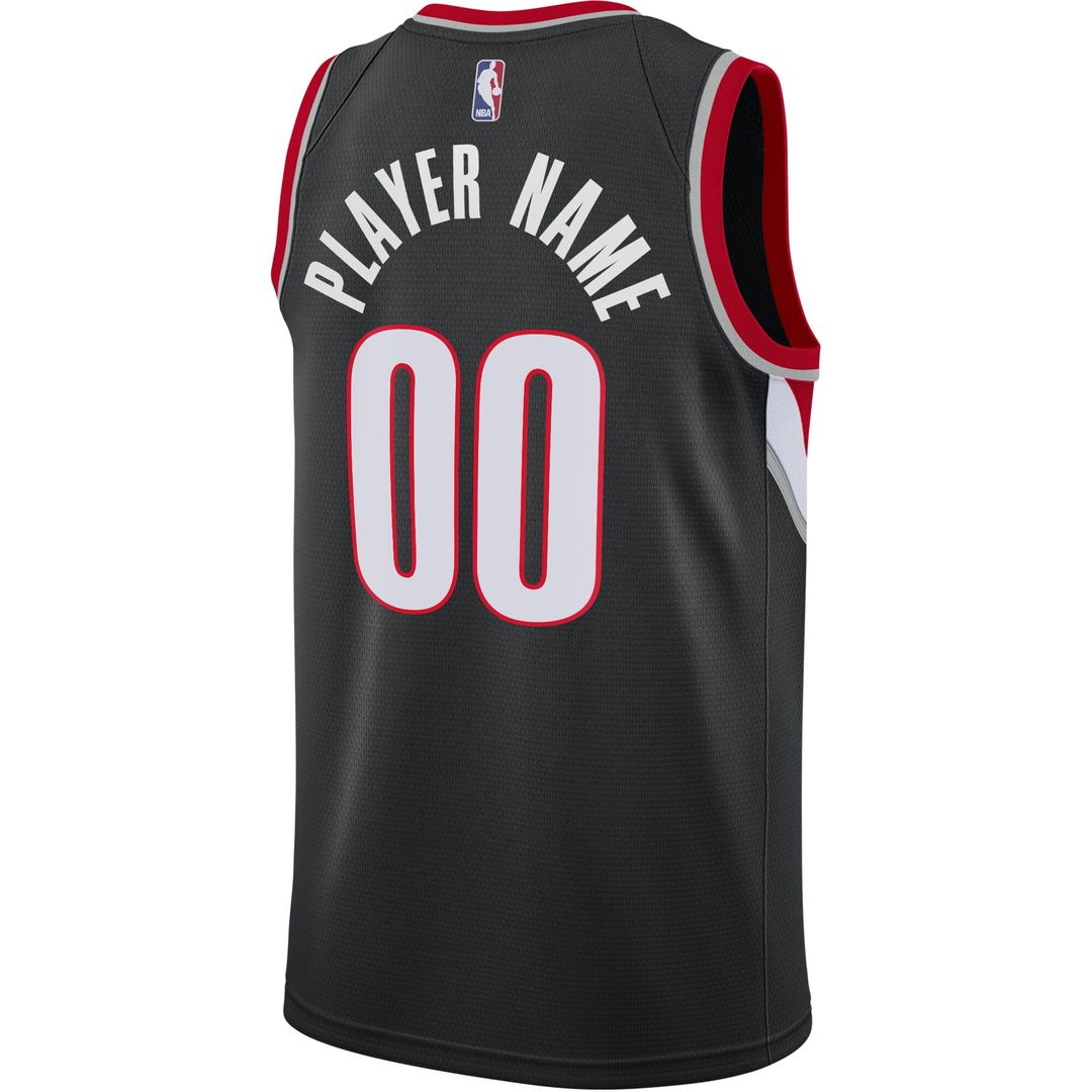 Portland Trail Blazers Nike 2020/21 Swingman Custom Jersey - Icon Edition - Black Official NBA Team Apparel Basketball Fan Gear