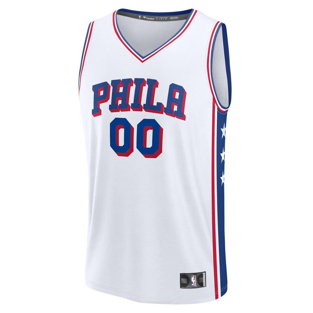 Philadelphia 76ers Fanatics Youth Fast Break Custom Replica Jersey - Blue - Icon Edition Official NBA Team Apparel Basketball Fan Gear