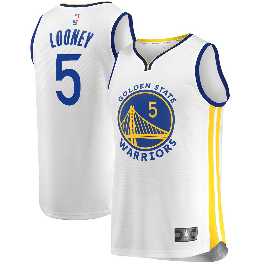 Kevon Looney Golden State Warriors Fanatics Fast Break Player Replica Jersey - Association Edition - White Official NBA Team Apparel Basketball Fan Ge