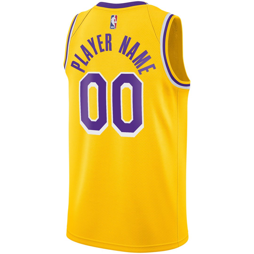 Los Angeles Lakers Nike 2020/21 Swingman Custom Jersey - Icon Edition - Gold Official NBA Team Apparel Basketball Fan Gear