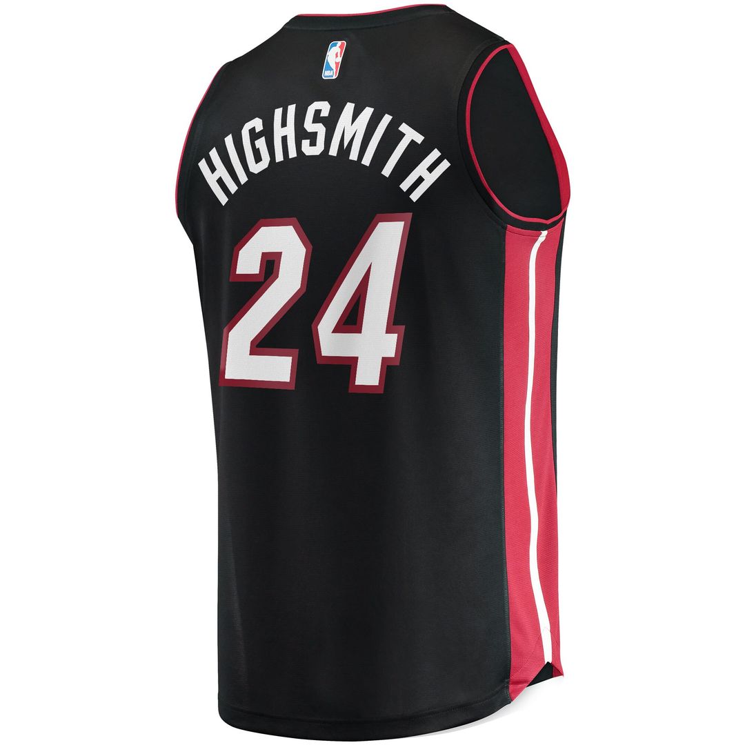 Haywood Highsmith Miami Heat Fanatics 2021/22 Fast Break Replica Jersey - Icon Edition - Black Official NBA Team Apparel Basketball Fan Gear