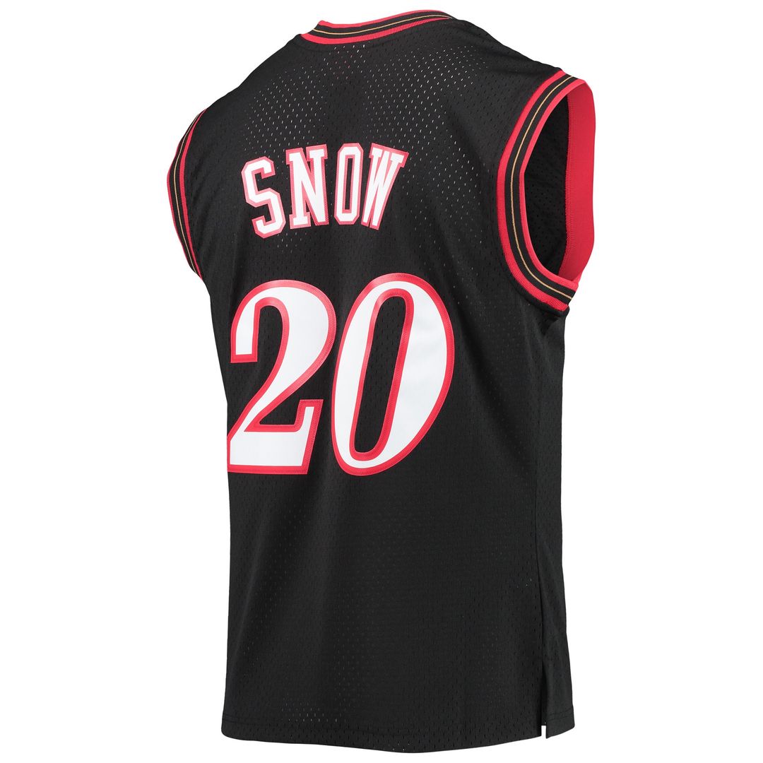 Eric Snow Philadelphia 76ers Mitchell & Ness 2000/01 Hardwood Classics Swingman Jersey - Black Official NBA Team Apparel Basketball Fan Gear