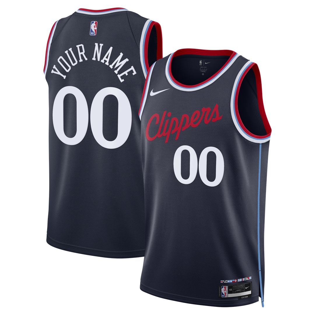 LA Clippers Nike Unisex Swingman Custom Jersey - Icon Edition - Navy Official NBA Team Apparel Basketball Fan Gear