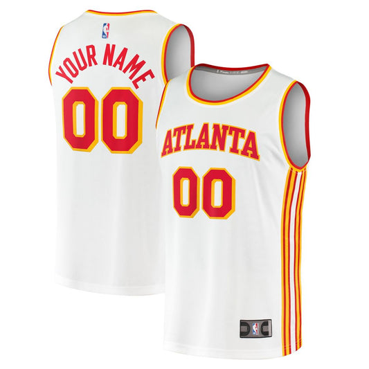 Atlanta Hawks Fanatics Fast Break Custom Replica Jersey - Association Edition - White Official NBA Team Apparel Basketball Fan Gear