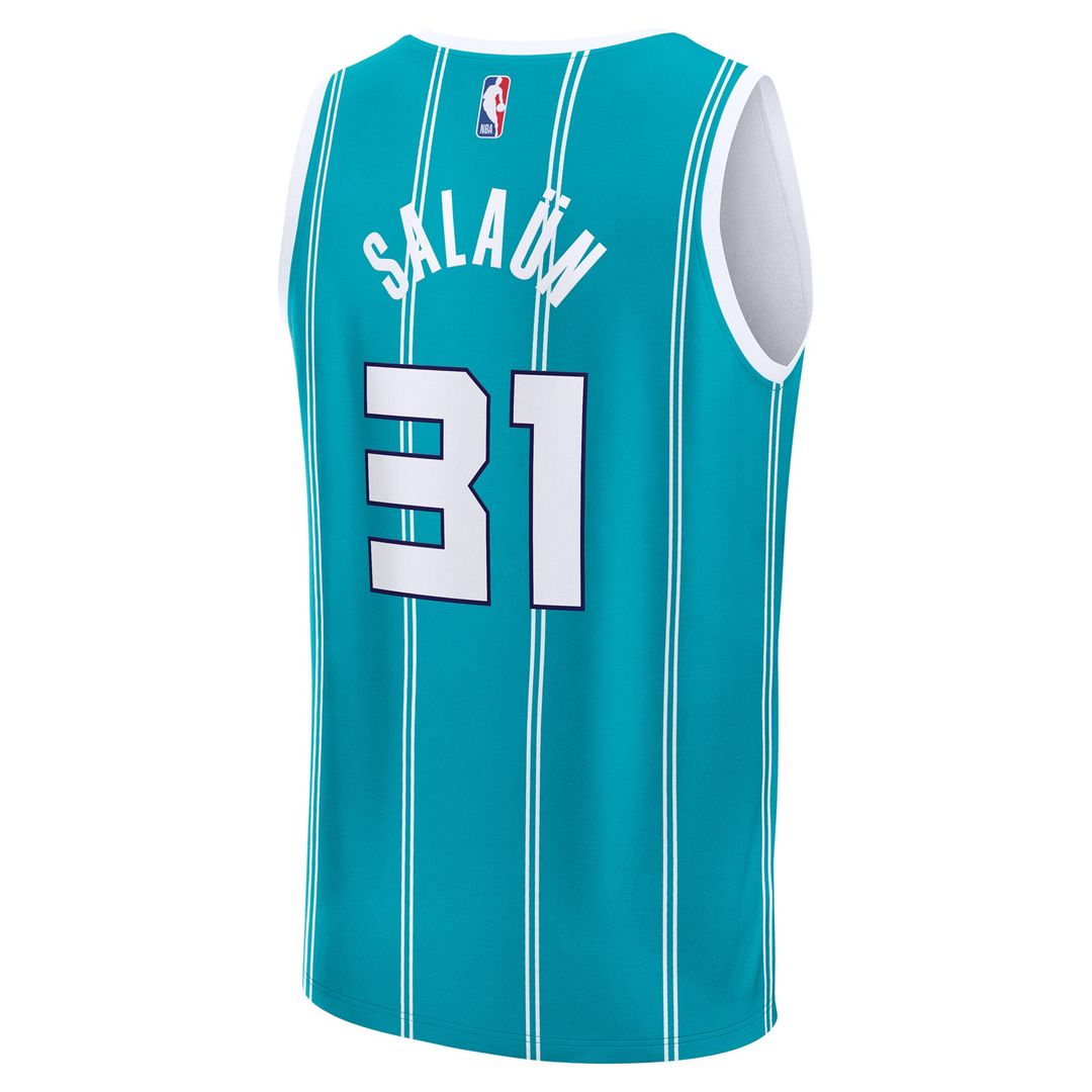 Tidjane Salaun Charlotte Hornets Fanatics 2024 NBA Draft Fast Break Player Jersey - Icon Edition - Teal Official NBA Team Apparel Basketball Fan Gear