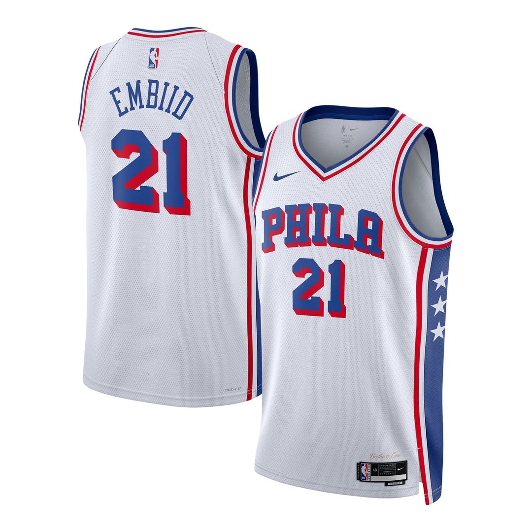 Joel Embiid Philadelphia 76ers Nike Unisex Swingman Jersey - Association Edition - White Official NBA Team Apparel Basketball Fan Gear