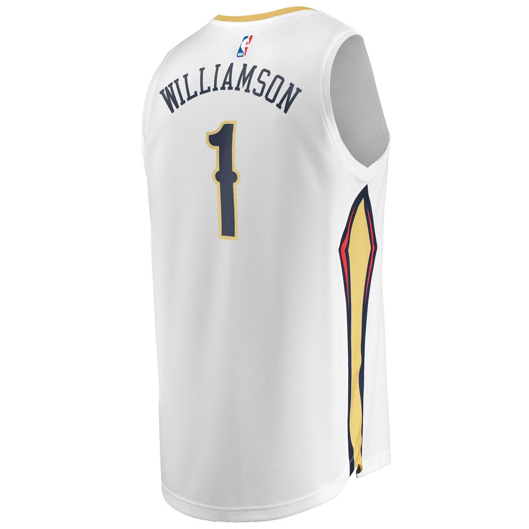 Zion Williamson New Orleans Pelicans Fanatics Replica Fast Break Jersey White - Association Edition Official NBA Team Apparel Basketball Fan Gear