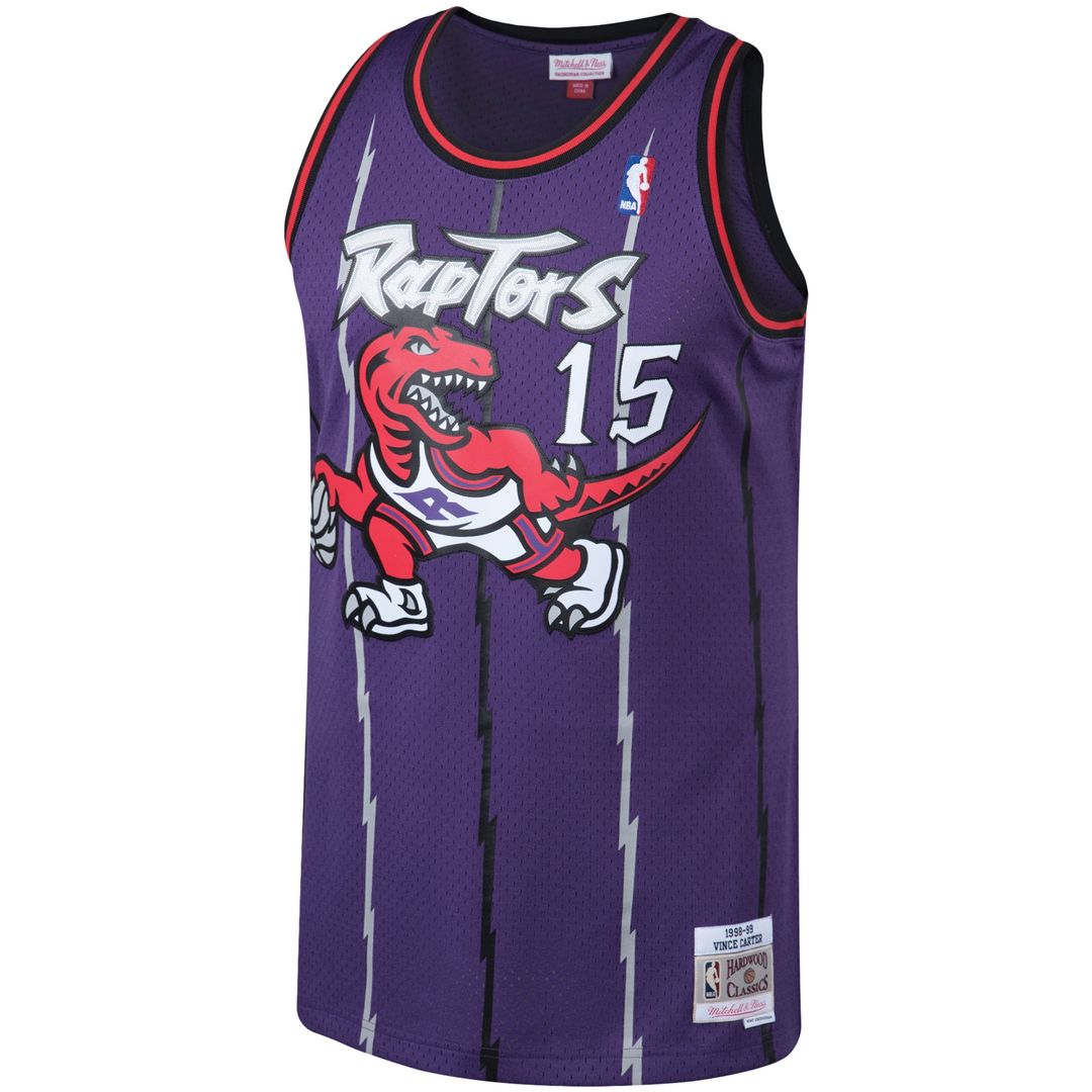 Vince Carter Toronto Raptors Mitchell & Ness 1998/99 Big & Tall Hardwood Classics Swingman Jersey - Purple Official NBA Team Apparel Basketball Fan Ge