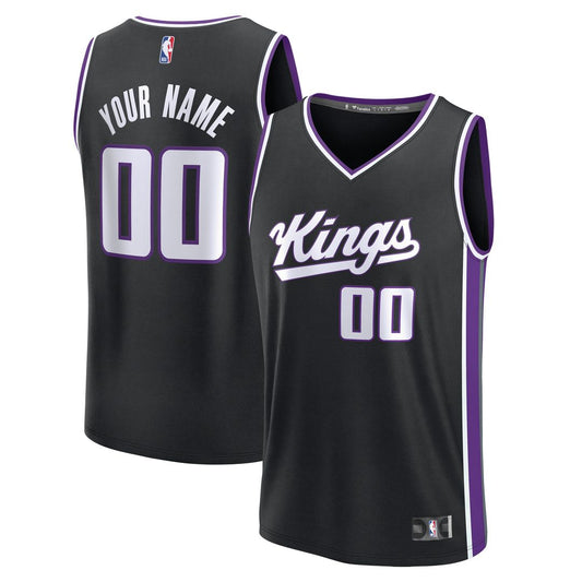Sacramento Kings Fanatics Fast Break Custom Jersey - Icon Edition - Black Official NBA Team Apparel Basketball Fan Gear