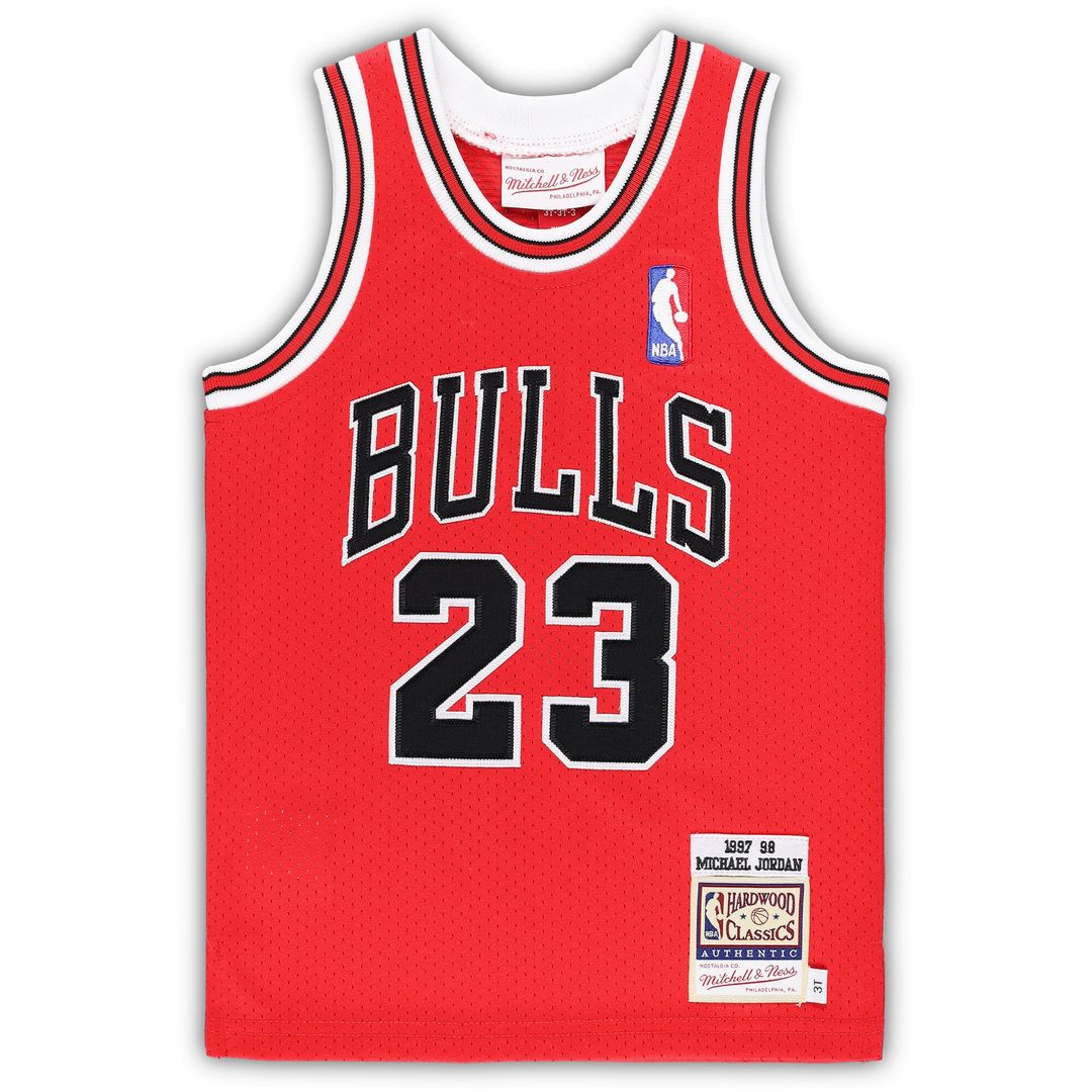 Michael Jordan Chicago Bulls Mitchell & Ness Toddler 1997/98 Hardwood Classics Authentic Jersey - Red Official NBA Team Apparel Basketball Fan Gear