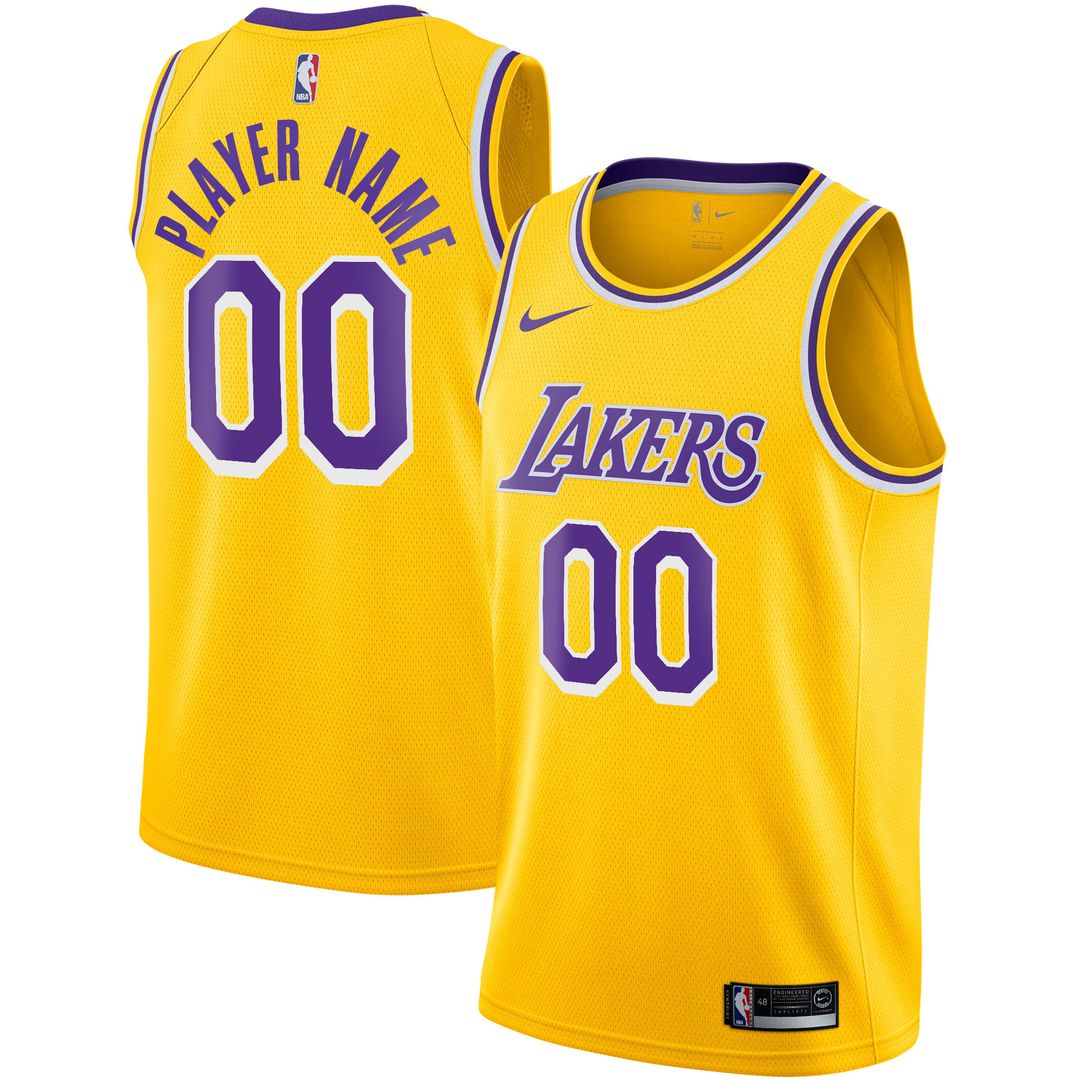 Los Angeles Lakers Nike 2020/21 Swingman Custom Jersey - Association Edition - White Official NBA Team Apparel Basketball Fan Gear