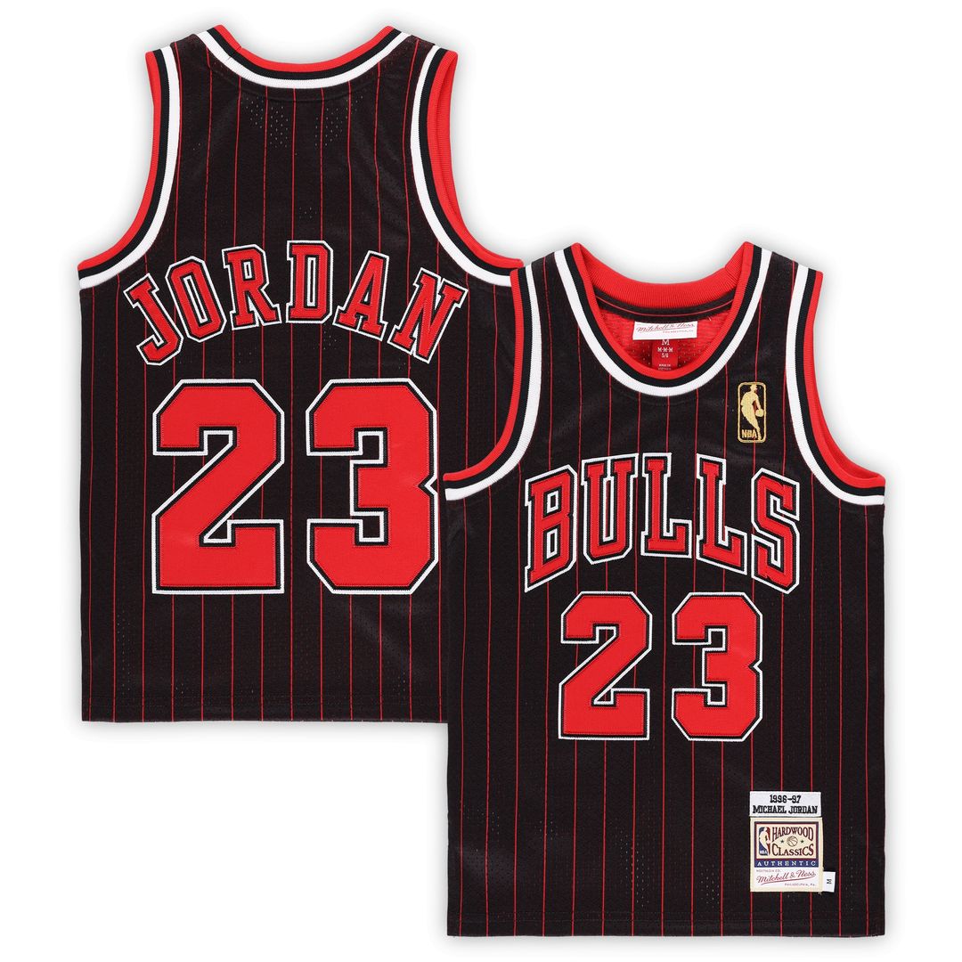 Michael Jordan Chicago Bulls Mitchell & Ness Preschool 1996/97 Hardwood Classics Authentic Jersey - Black Official NBA Team Apparel Basketball Fan Gea