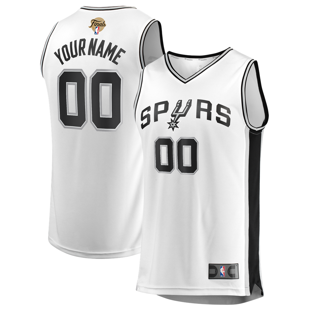 San Antonio Spurs Fanatics 2026 NBA Finals Fast Break Custom Jersey - Association Edition - White Official NBA Team Apparel Basketball Fan Gear