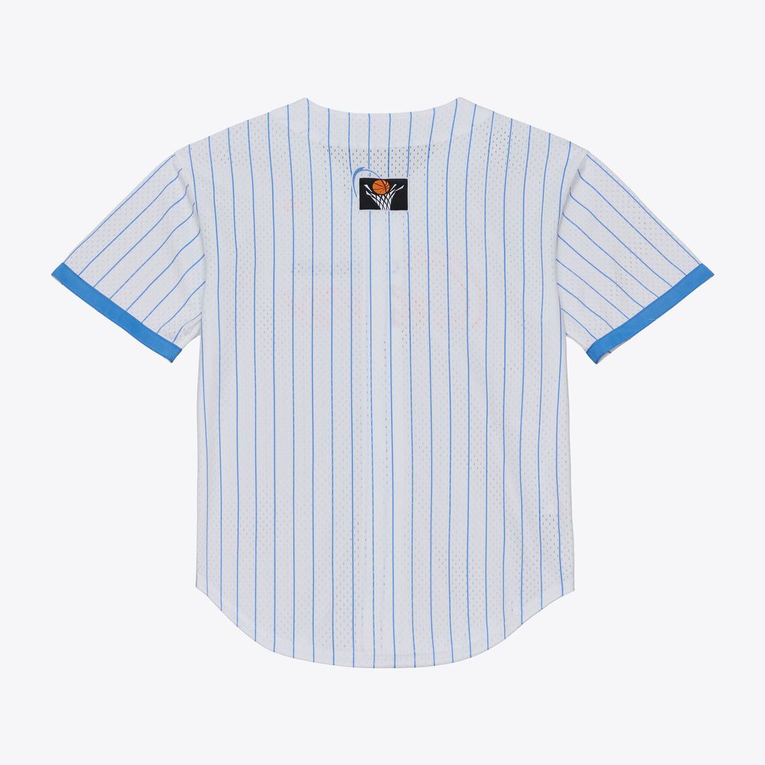 Cleveland Cavaliers Mitchell & Ness Head Coach Pinstripe Mesh Full-Button Baseball Jersey - White Official NBA Team Apparel Basketball Fan Gear