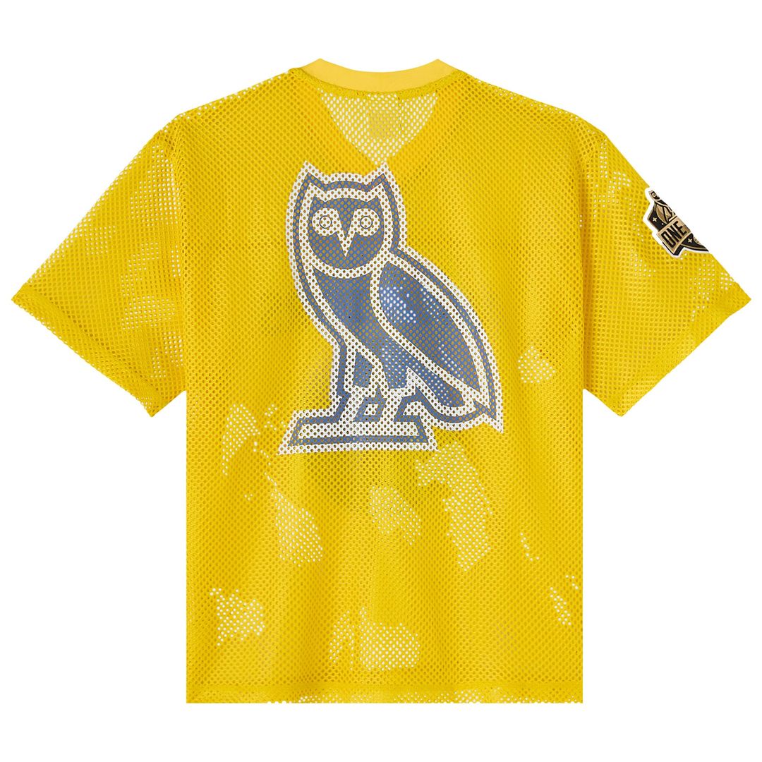 Golden State Warriors OVO x NBA Mesh Football Fashion Jersey - Gold Official NBA Team Apparel Basketball Fan Gear
