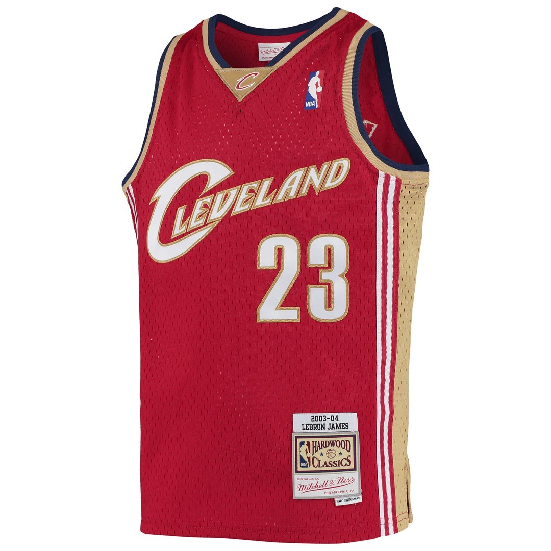 LeBron James Cleveland Cavaliers Mitchell & Ness Youth 2003-04 Hardwood Classics Swingman Jersey - Wine Official NBA Team Apparel Basketball Fan Gear