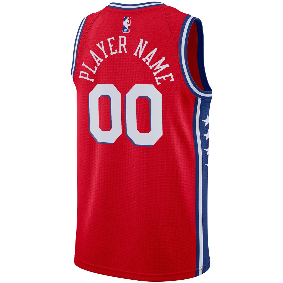 Philadelphia 76ers Jordan Brand Swingman Custom Jersey - Statement Edition - Red Official NBA Team Apparel Basketball Fan Gear